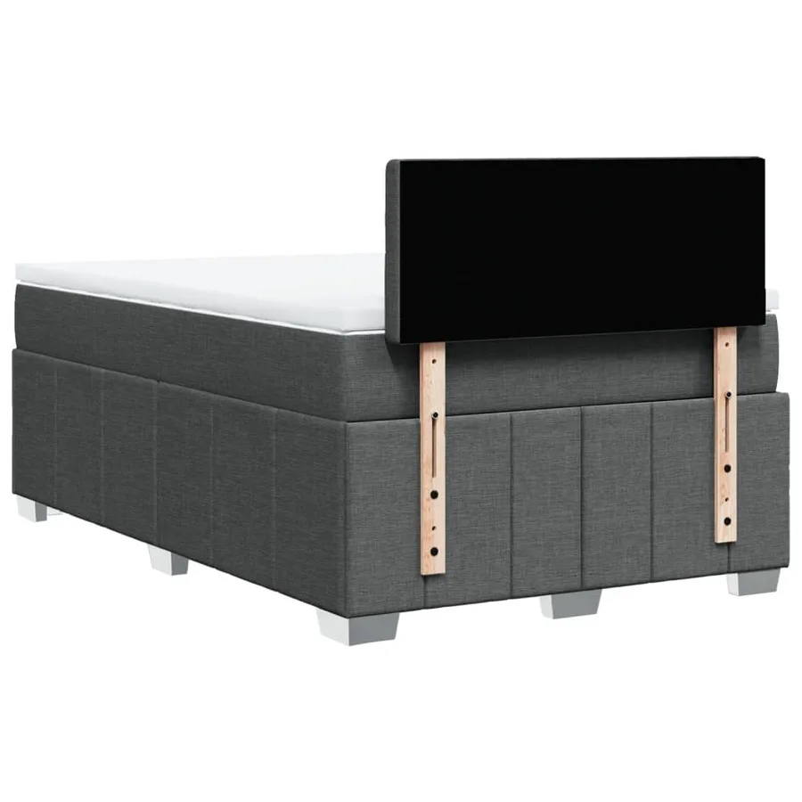 Sommier à lattes de lit avec matelas Gris foncé 120x200cm Tissu - 8