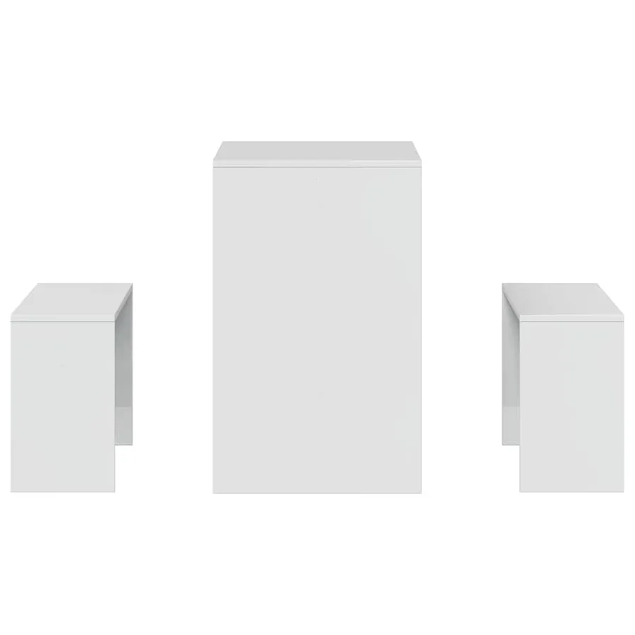 Ensemble table à manger et bancs 3 pcs bois d'ingénierie - 5