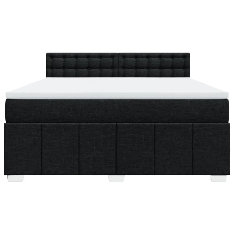 Sommier à lattes de lit avec matelas Noir 180x200 cm Tissu - 4