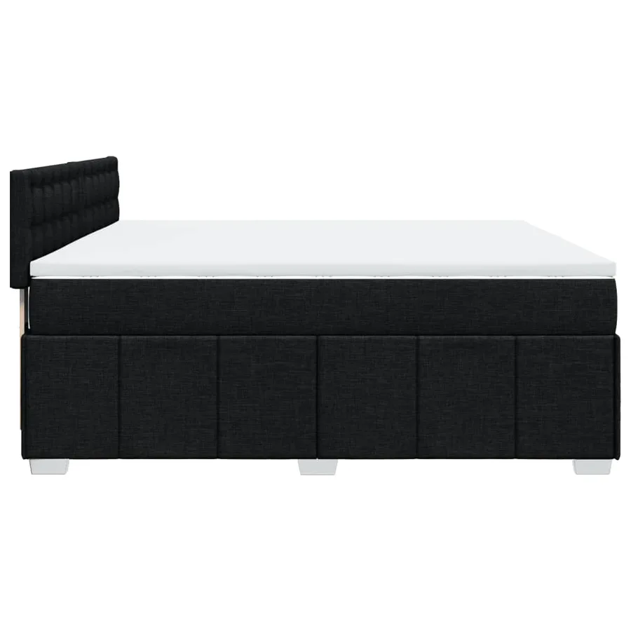 Sommier à lattes de lit avec matelas Noir 180x200 cm Tissu - 5