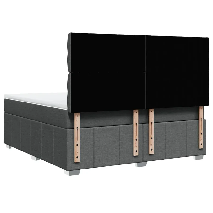 Sommier à lattes de lit avec matelas Gris foncé 180x200cm Tissu - 6