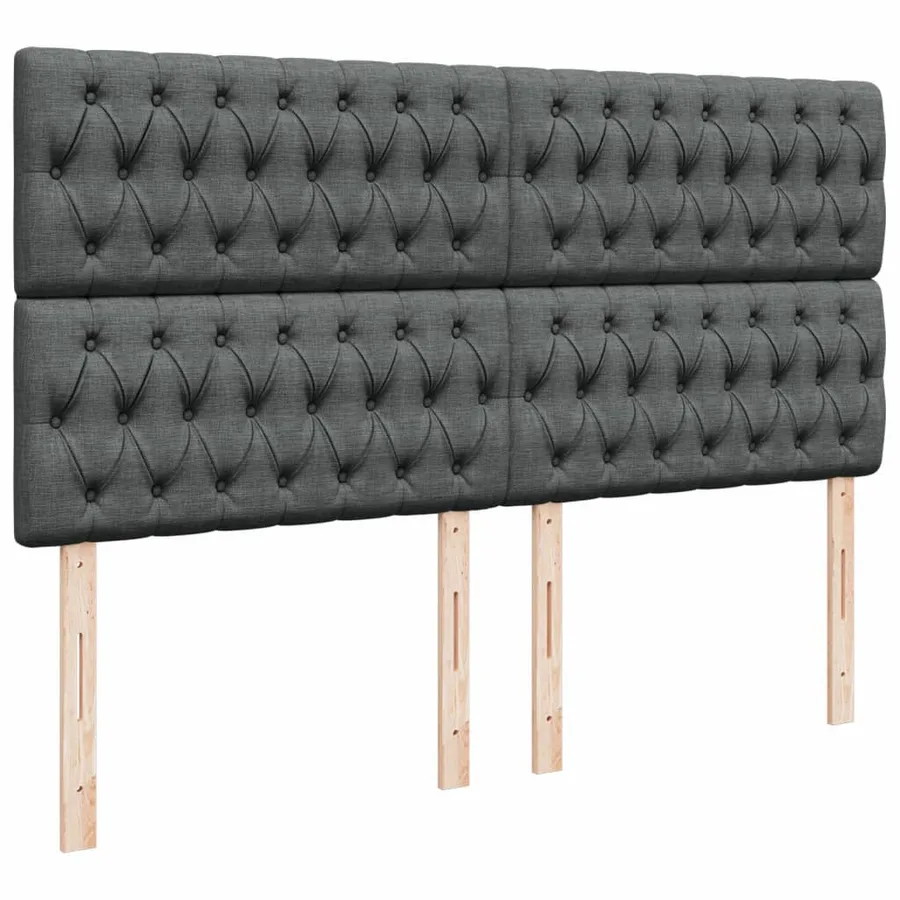 Sommier à lattes de lit avec matelas Gris foncé 180x200cm Tissu - 7