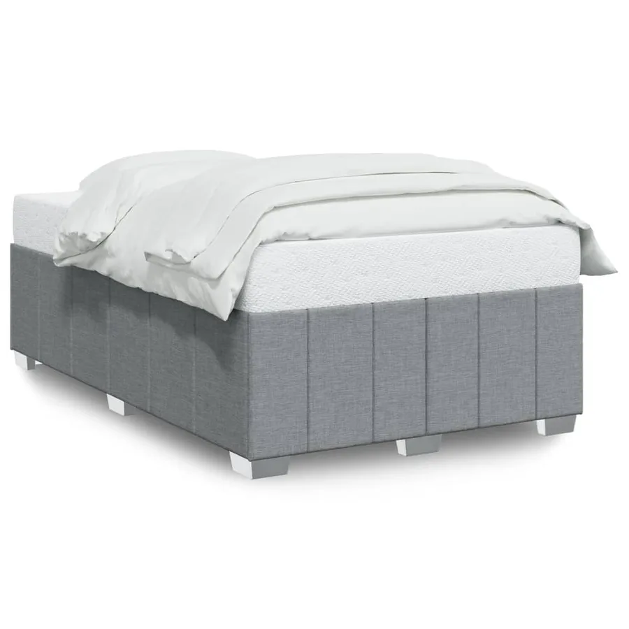 Cadre de lit sans matelas gris clair 120x200 cm tissu - 2