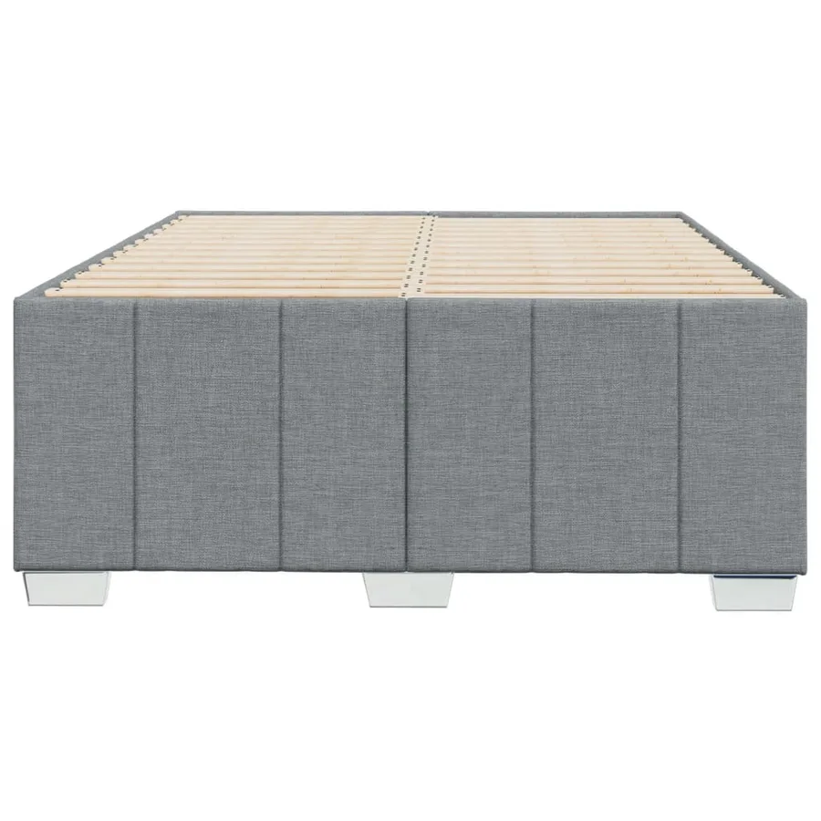 Cadre de lit sans matelas gris clair 120x200 cm tissu - 4