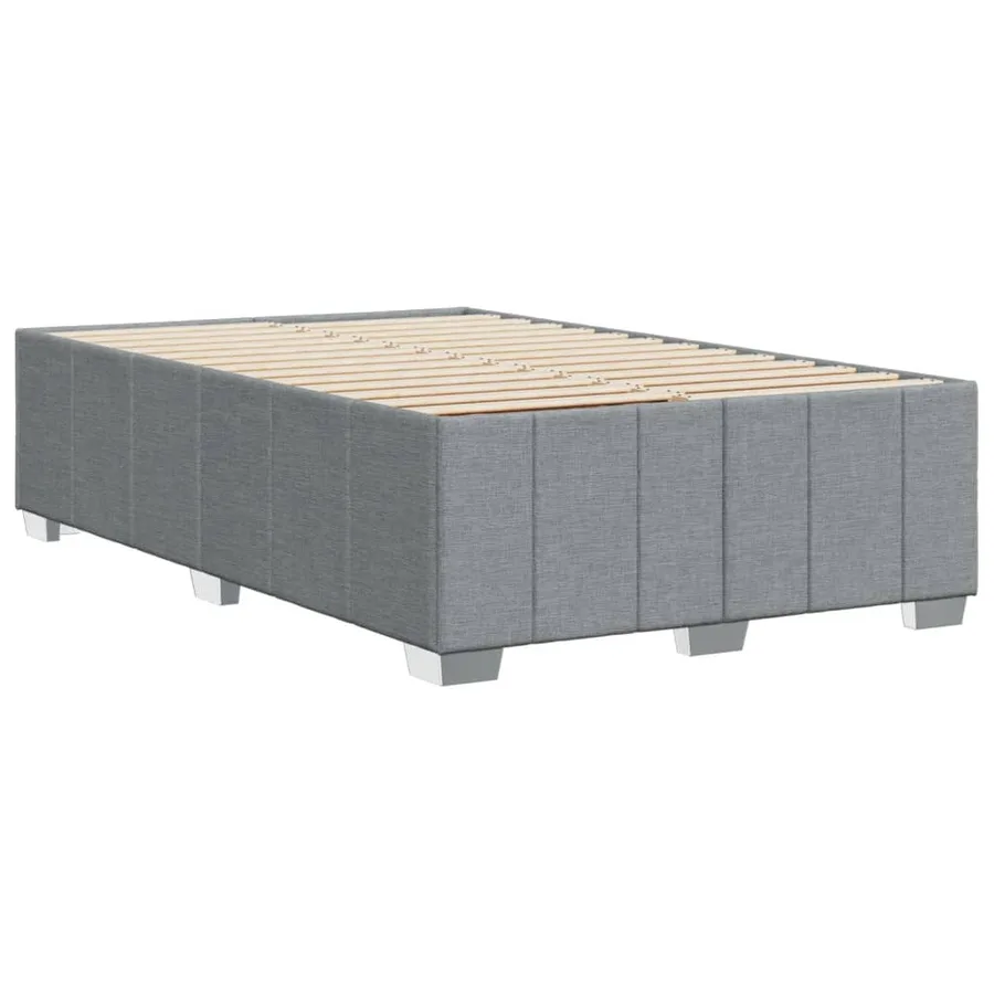 Cadre de lit sans matelas gris clair 120x200 cm tissu - 6