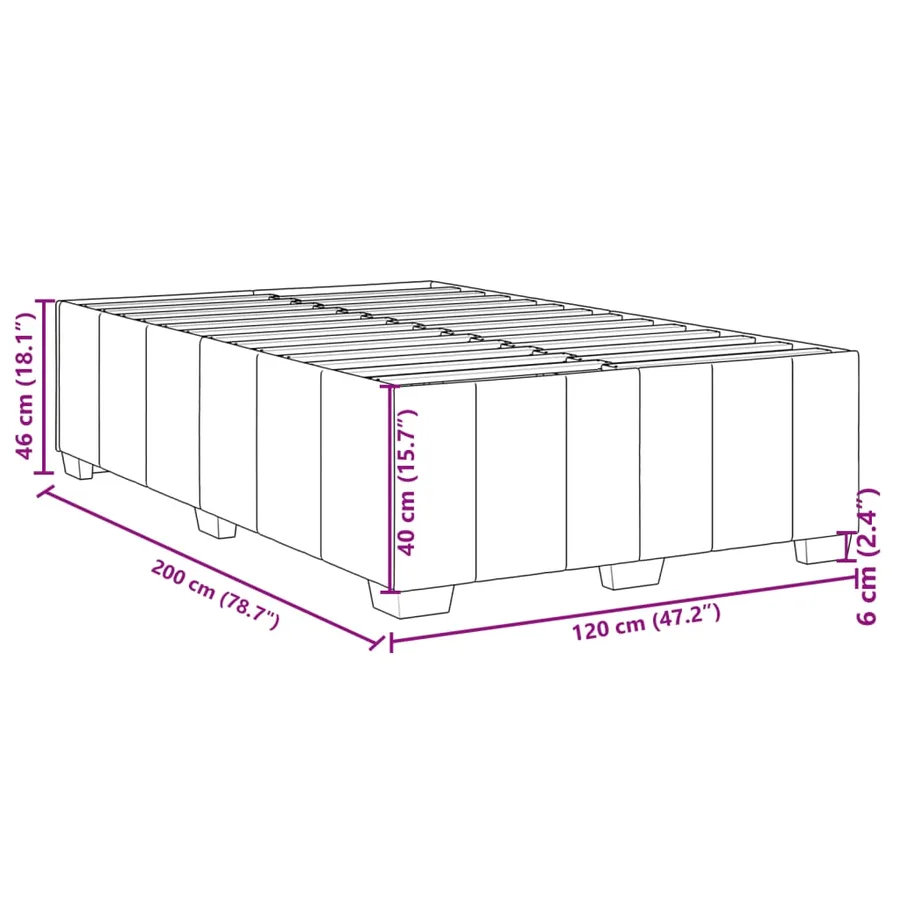 Cadre de lit sans matelas gris clair 120x200 cm tissu - 9