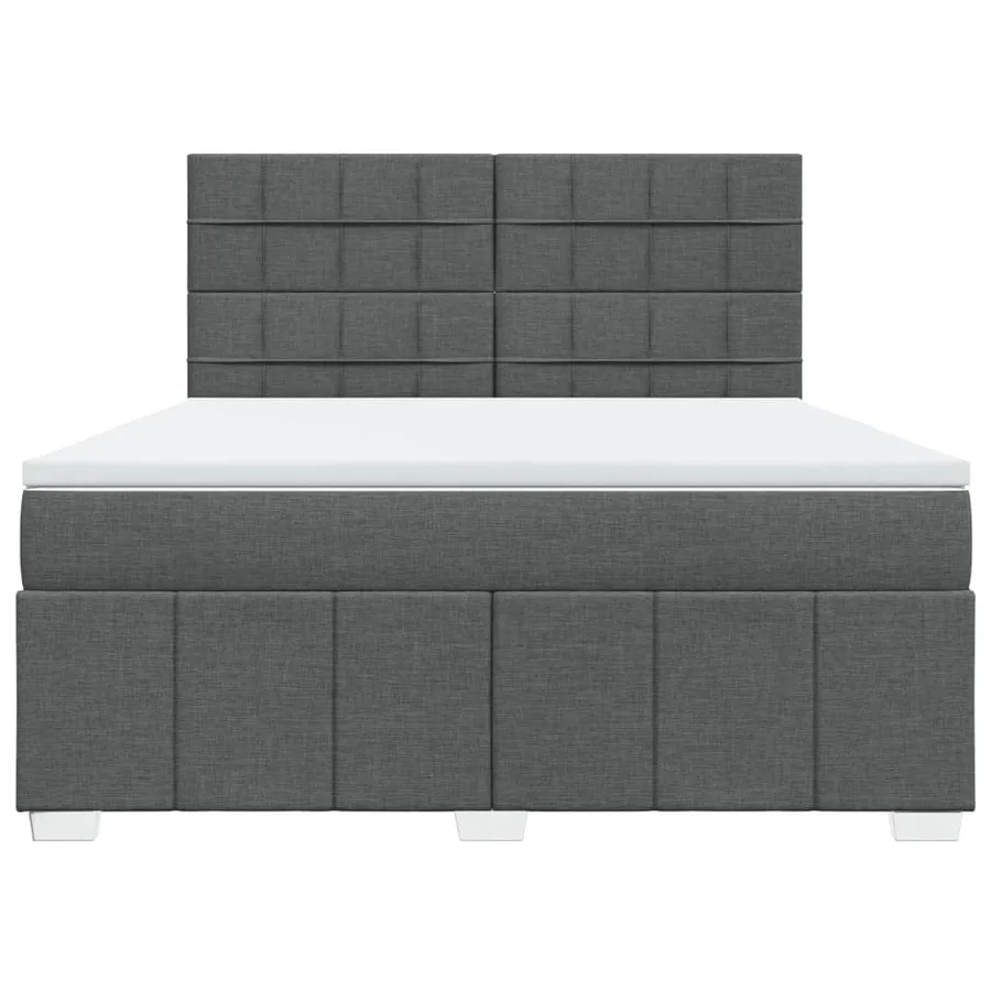 Sommier à lattes de lit avec matelas Gris foncé 180x200cm Tissu - 4