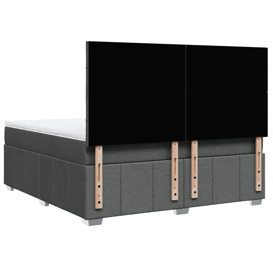 Sommier à lattes de lit avec matelas Gris foncé 180x200cm Tissu - 6