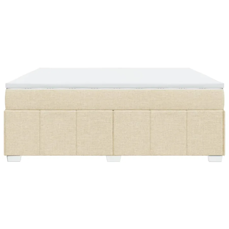 Sommier à lattes de lit avec matelas Crème 180x200 cm Tissu - 8