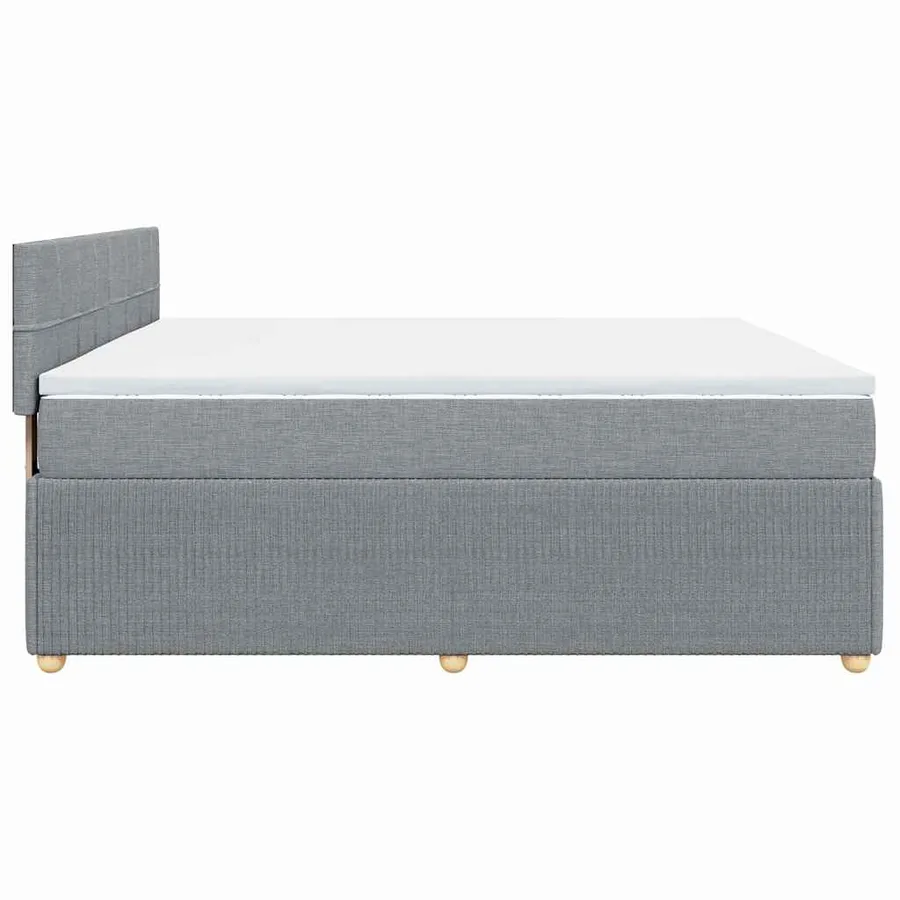 Sommier à lattes de lit avec matelas Gris clair 200x200cm Tissu - 5