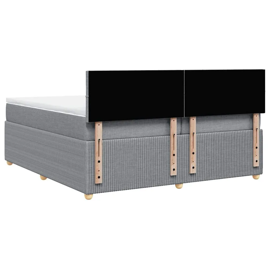 Sommier à lattes de lit avec matelas Gris clair 200x200cm Tissu - 6