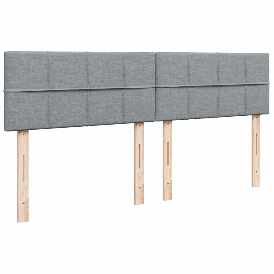 Sommier à lattes de lit avec matelas Gris clair 200x200cm Tissu - 7