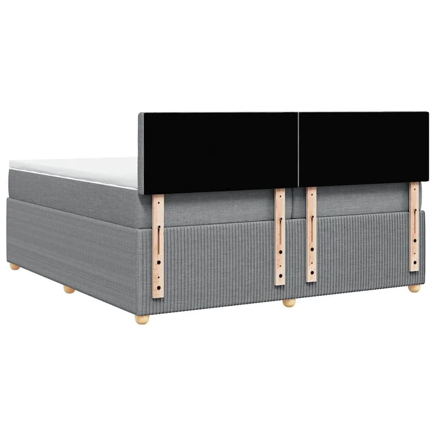 Sommier à lattes de lit avec matelas Gris clair 200x200cm Tissu - 6
