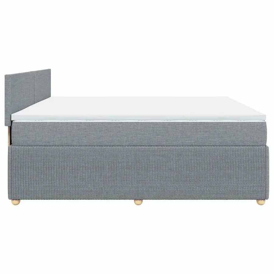 Sommier à lattes de lit avec matelas Gris clair 200x200cm Tissu - 5