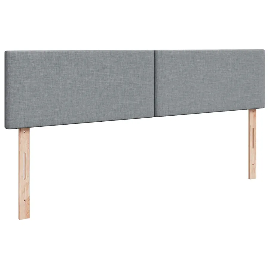 Sommier à lattes de lit avec matelas Gris clair 200x200cm Tissu - 7