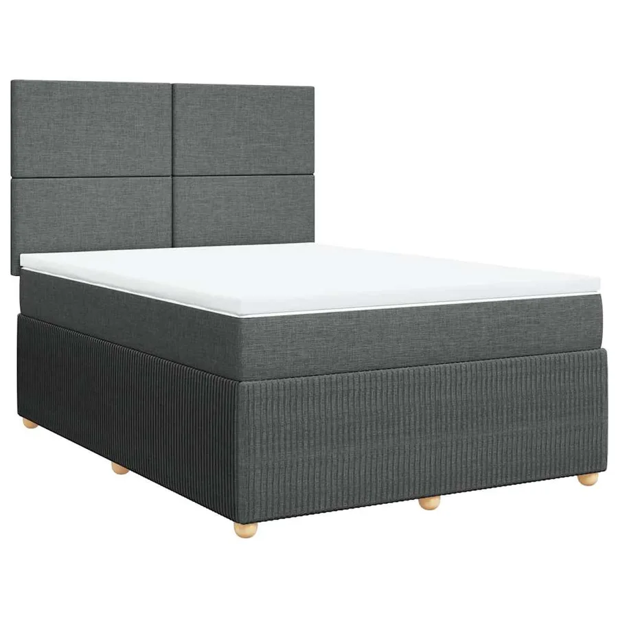 Sommier à lattes de lit avec matelas Gris foncé 140x200cm Tissu - 2
