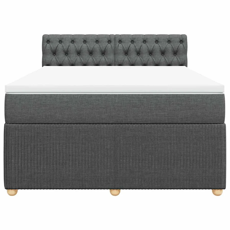 Sommier à lattes de lit avec matelas Gris foncé 140x200cm Tissu - 4