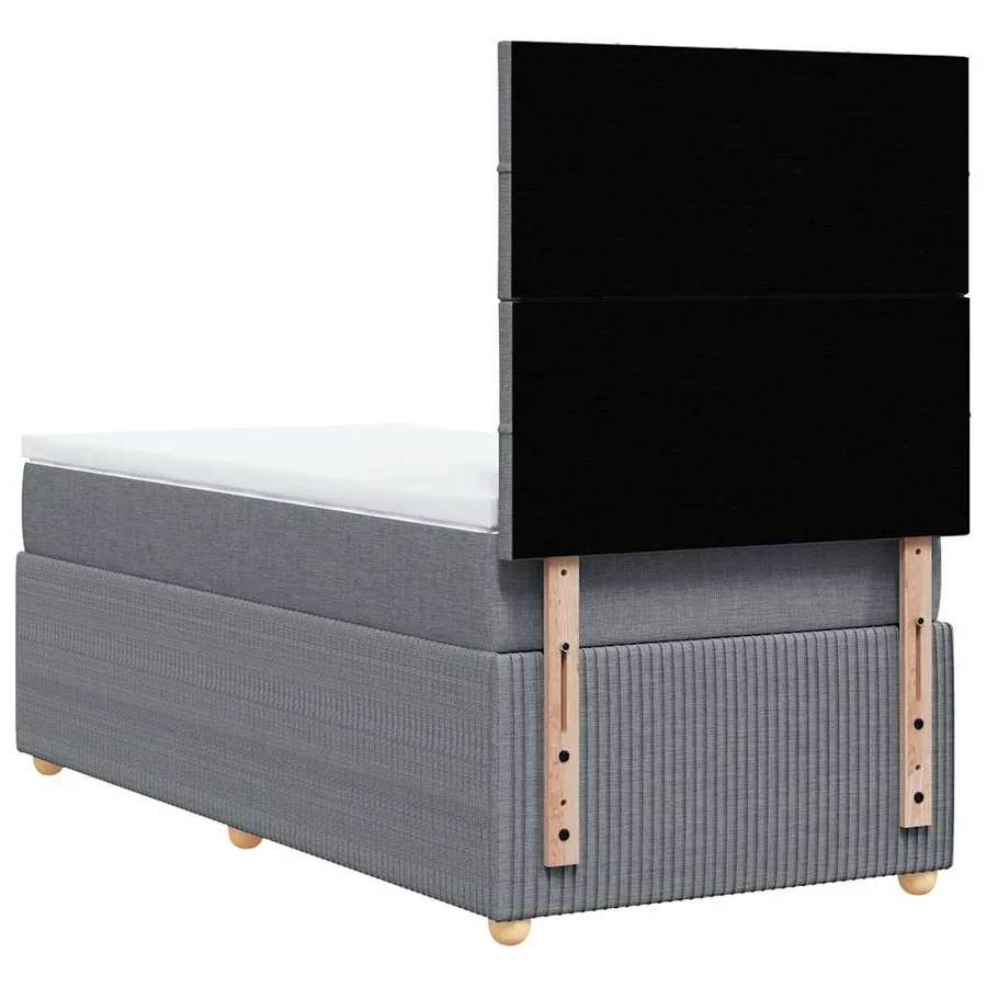 Sommier à lattes de lit avec matelas gris clair 80x200 cm tissu - 8