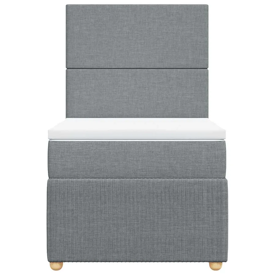 Sommier à lattes de lit avec matelas gris clair 80x200 cm tissu - 6