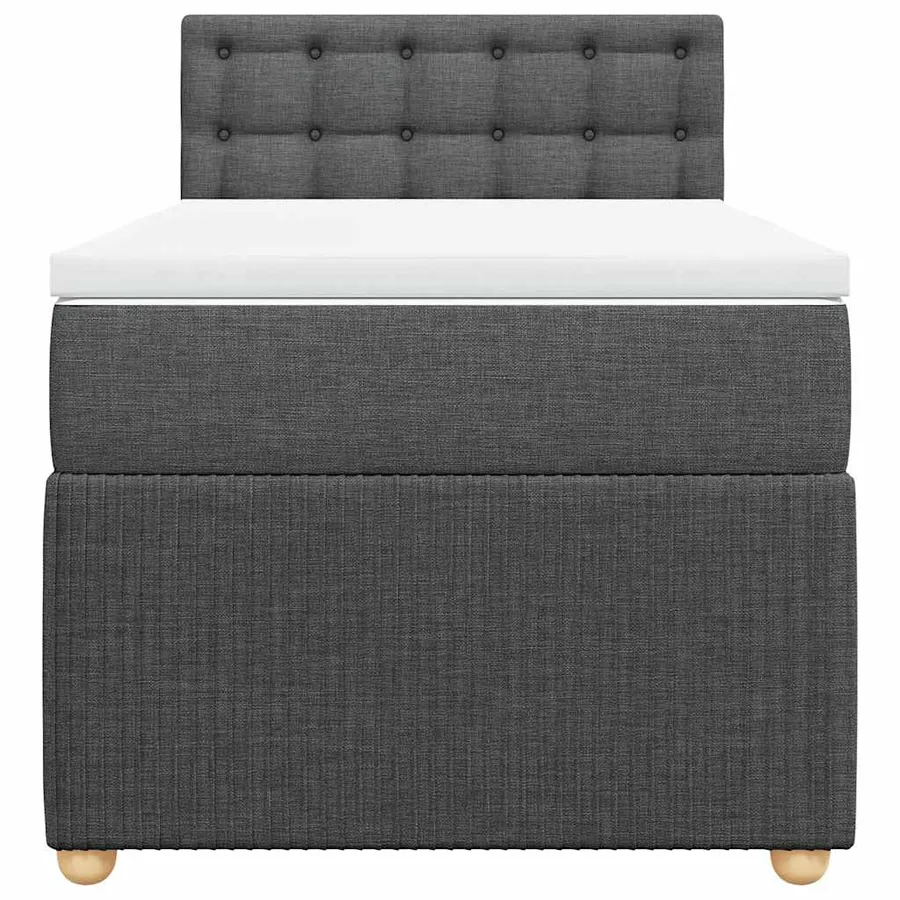 Sommier à lattes de lit avec matelas Gris foncé 80x200 cm Tissu - 6