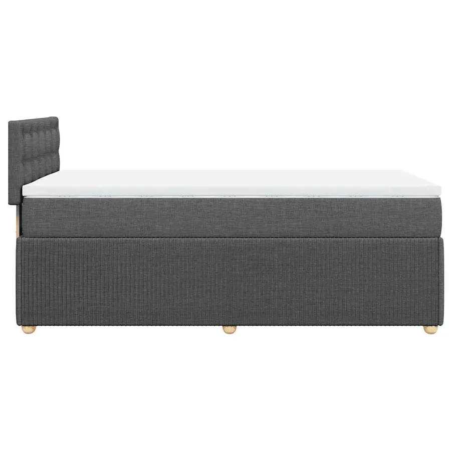 Sommier à lattes de lit avec matelas Gris foncé 80x200 cm Tissu - 7
