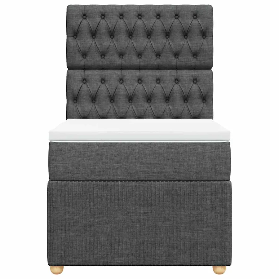 Sommier à lattes de lit avec matelas Gris foncé 80x200 cm Tissu - 4
