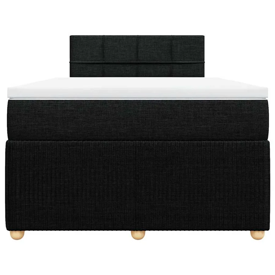 Sommier à lattes de lit avec matelas noir 120x190 cm tissu - 6