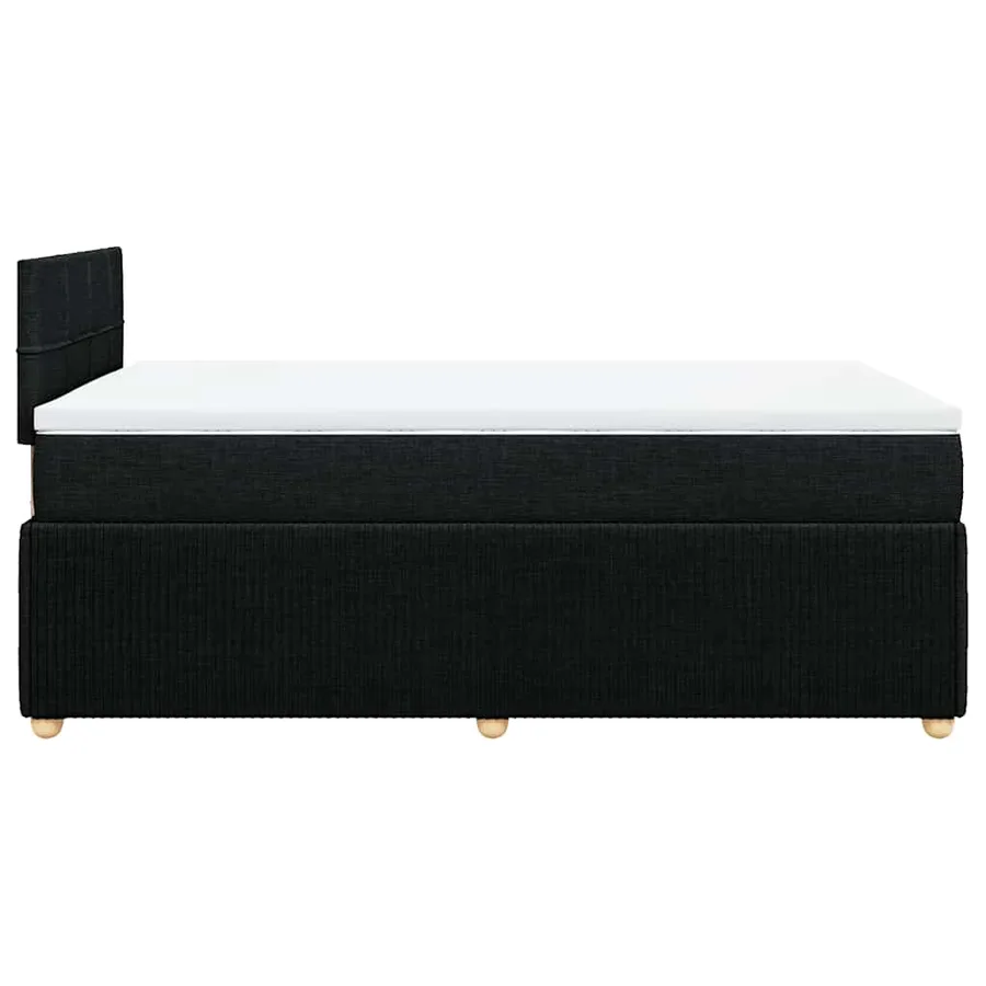 Sommier à lattes de lit avec matelas noir 120x190 cm tissu - 7