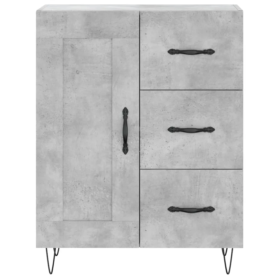 Buffet gris béton 69,5x34x90 cm bois d'ingénierie - 5