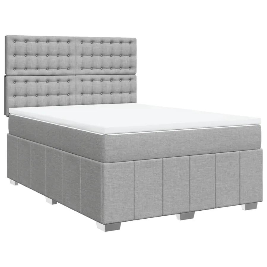 Sommier à lattes de lit avec matelas Gris clair 160x200cm Tissu - 3