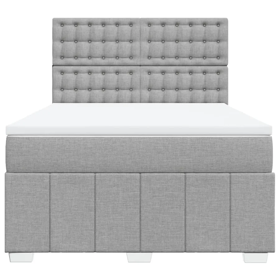 Sommier à lattes de lit avec matelas Gris clair 160x200cm Tissu - 6