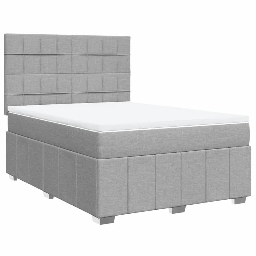 Sommier à lattes de lit avec matelas Gris clair 160x200cm Tissu - 3