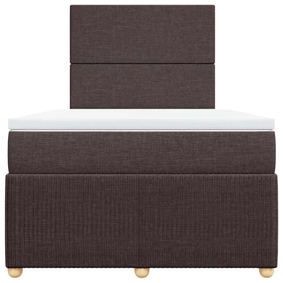 Sommier à lattes de lit et matelas marron foncé 120x190cm tissu - 6