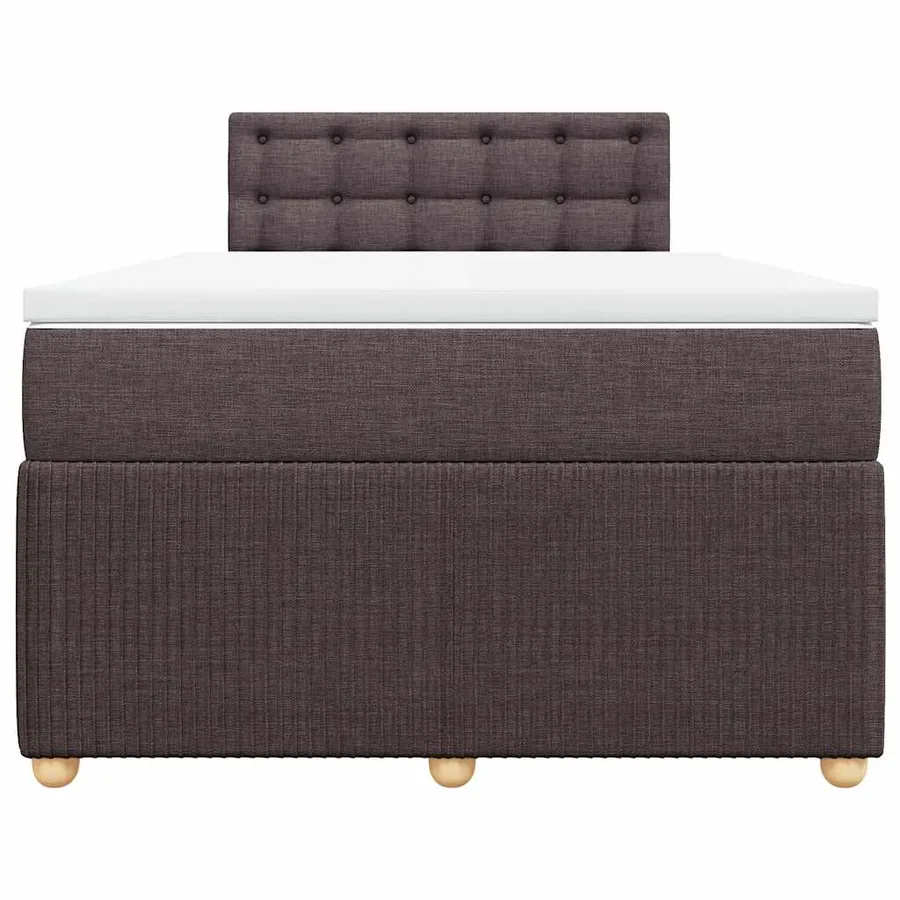Sommier à lattes de lit et matelas marron foncé 120x190cm tissu - 6