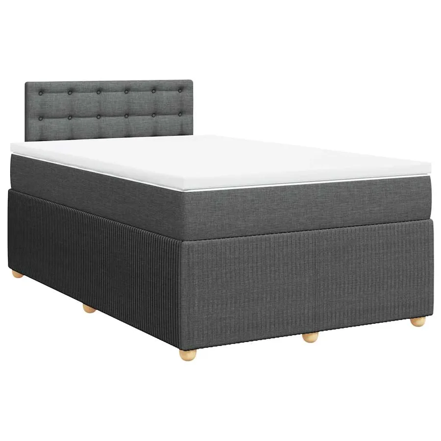 Sommier à lattes de lit avec matelas gris foncé 120x190cm tissu - 3