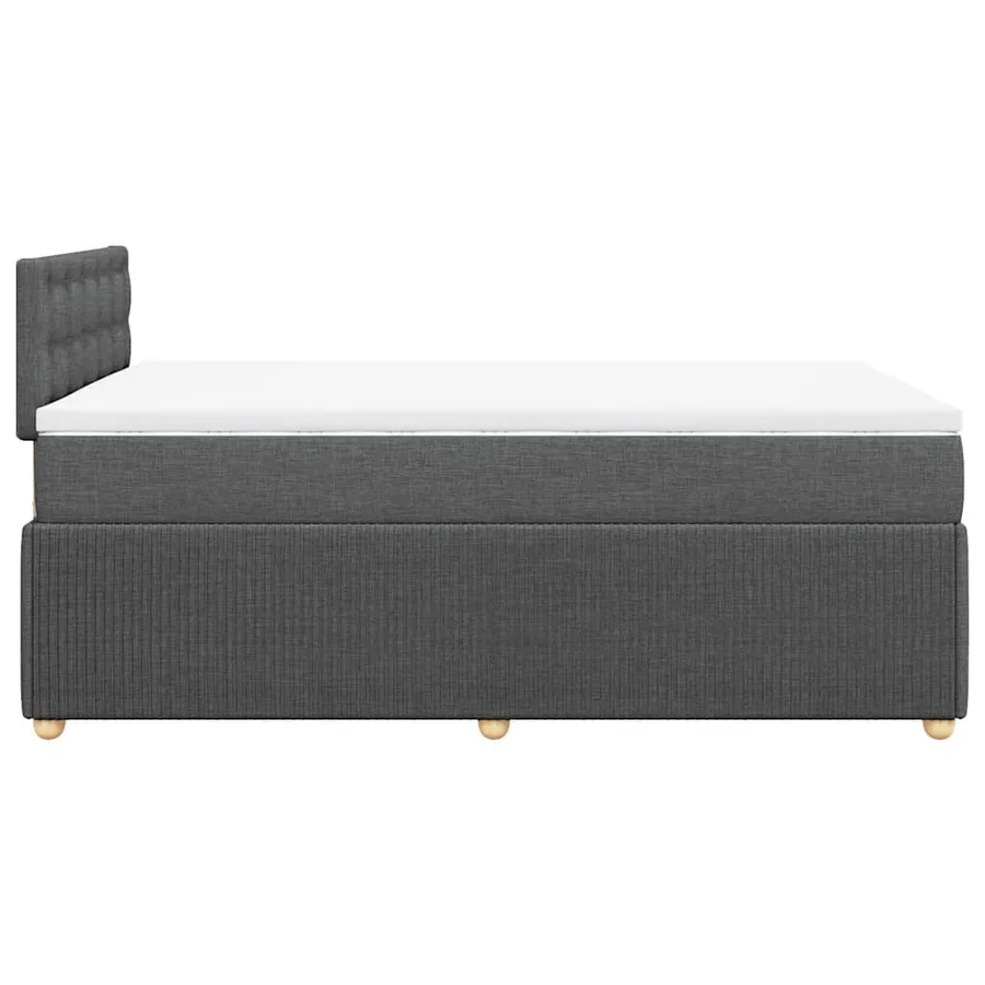 Sommier à lattes de lit avec matelas gris foncé 120x190cm tissu - 7