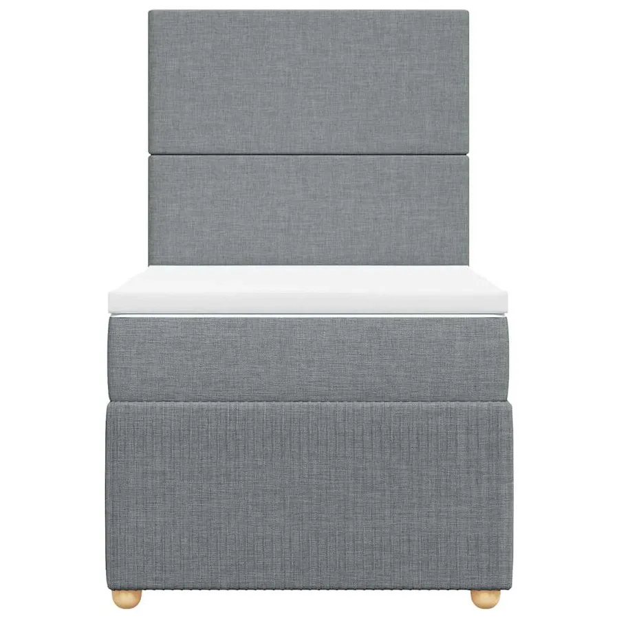 Sommier à lattes de lit avec matelas Gris clair 90x200 cm Tissu - 6