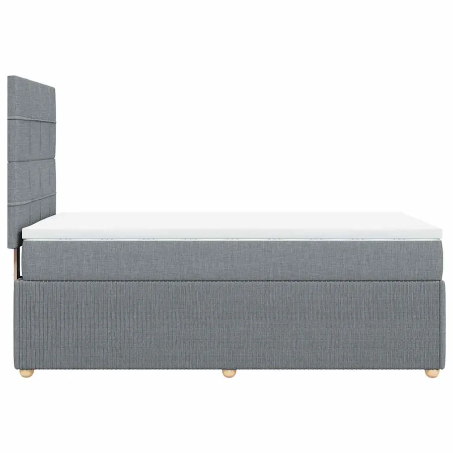 Sommier à lattes de lit avec matelas Gris clair 90x200 cm Tissu - 7