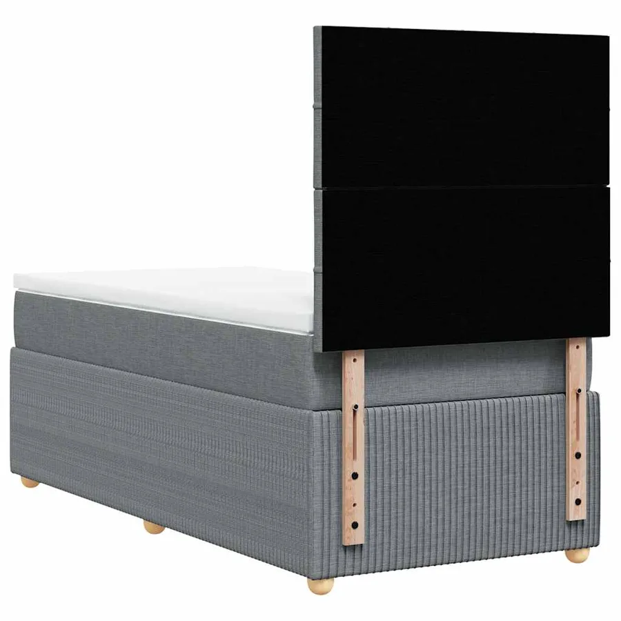 Sommier à lattes de lit avec matelas Gris clair 90x200 cm Tissu - 8