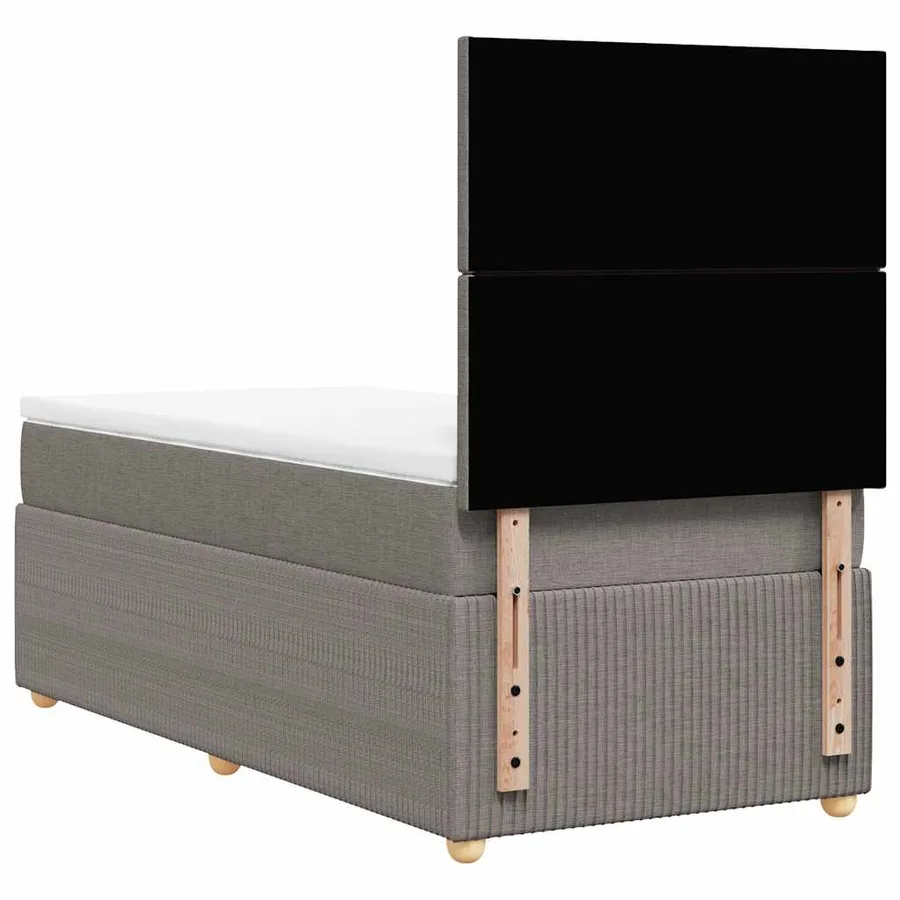 Sommier à lattes de lit avec matelas Taupe 100x200 cm Tissu - 8
