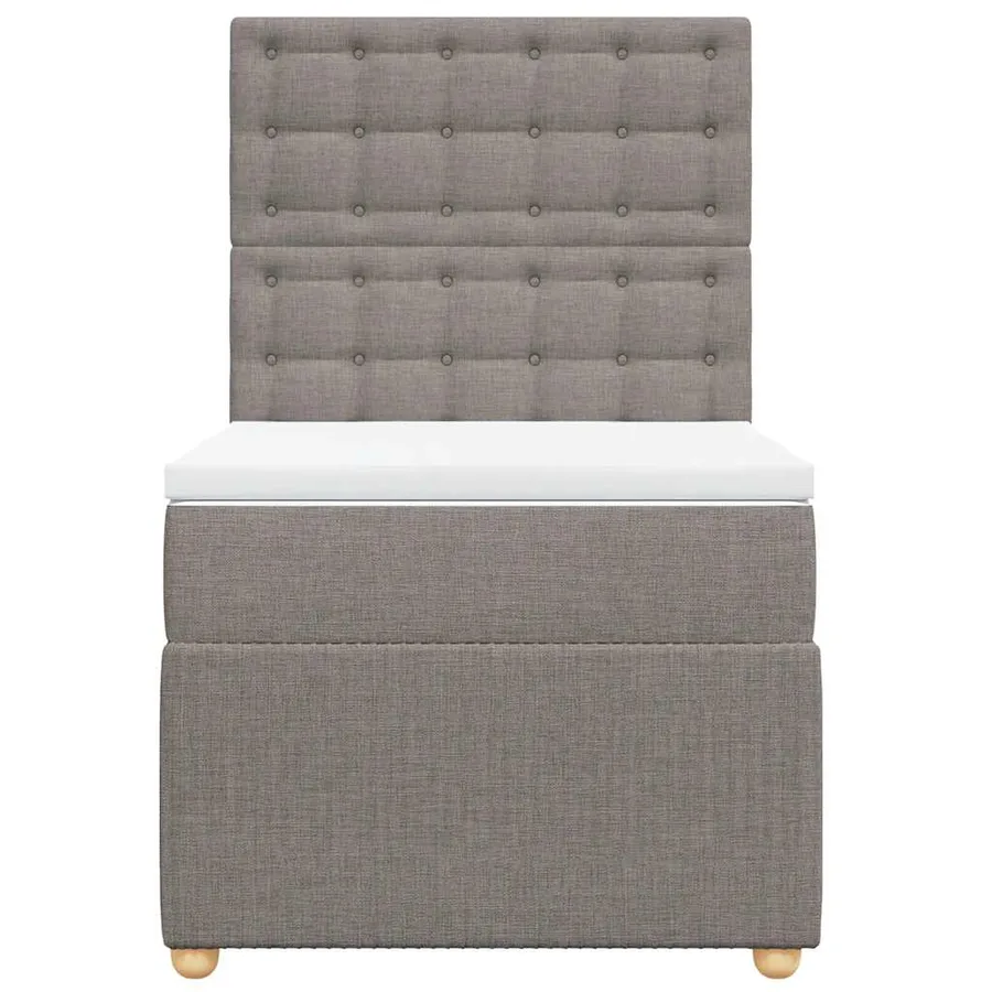 Sommier à lattes de lit avec matelas Taupe 100x200 cm Tissu - 6