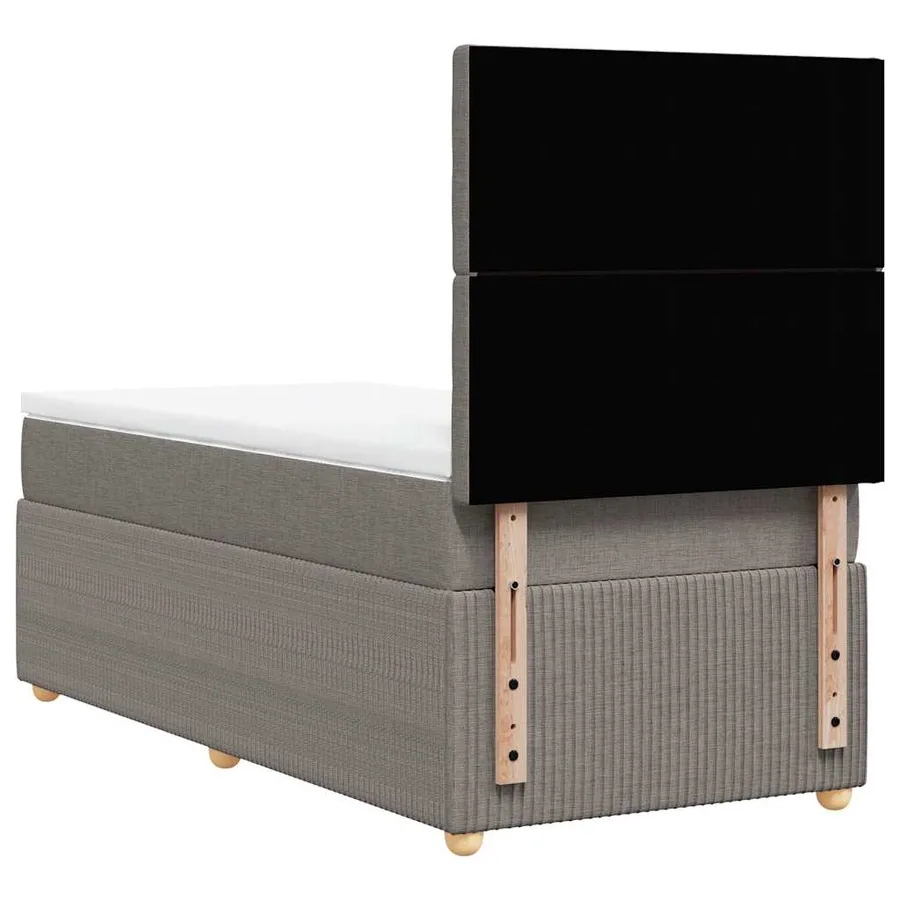 Sommier à lattes de lit avec matelas Taupe 100x200 cm Tissu - 8