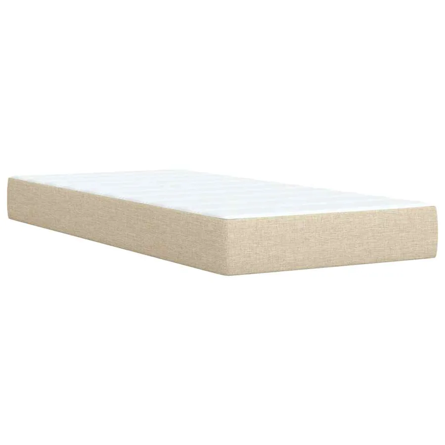 Sommier à lattes de lit avec matelas Crème 100x200 cm Tissu - 12