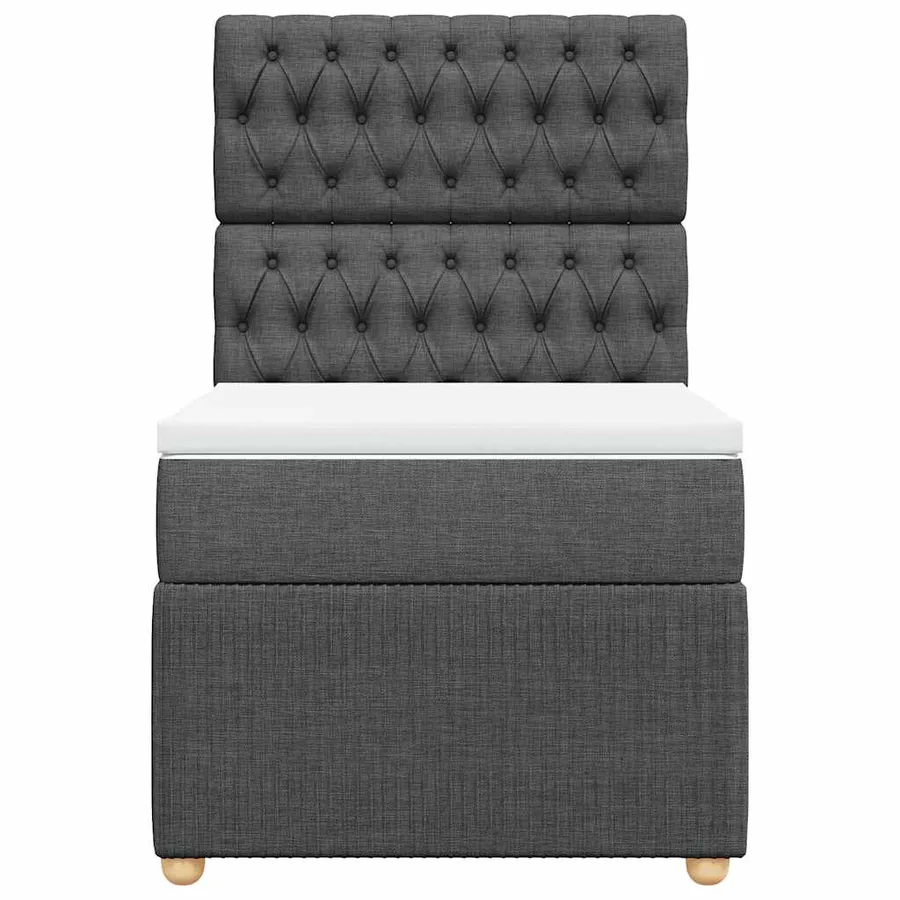 Sommier à lattes de lit avec matelas Gris foncé 90x200 cm Tissu - 6