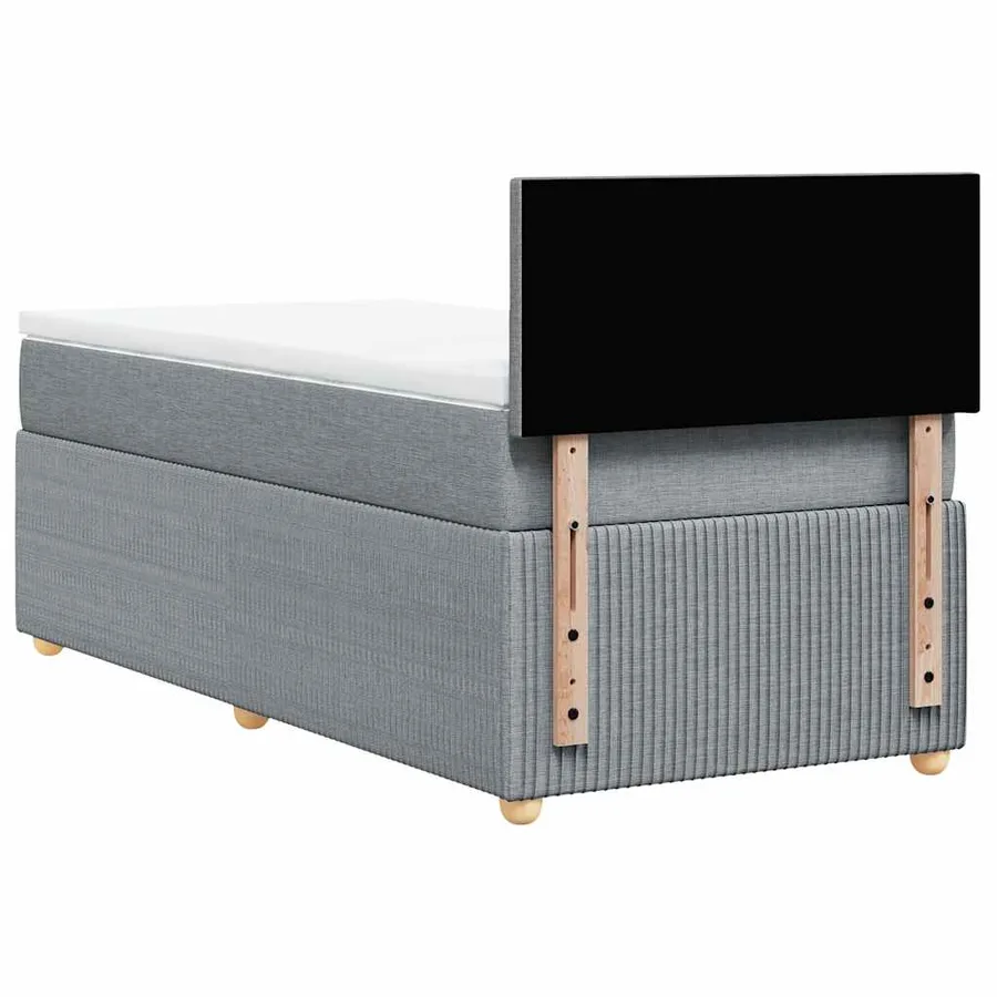 Sommier à lattes de lit avec matelas Gris clair 100x200cm Tissu - 8