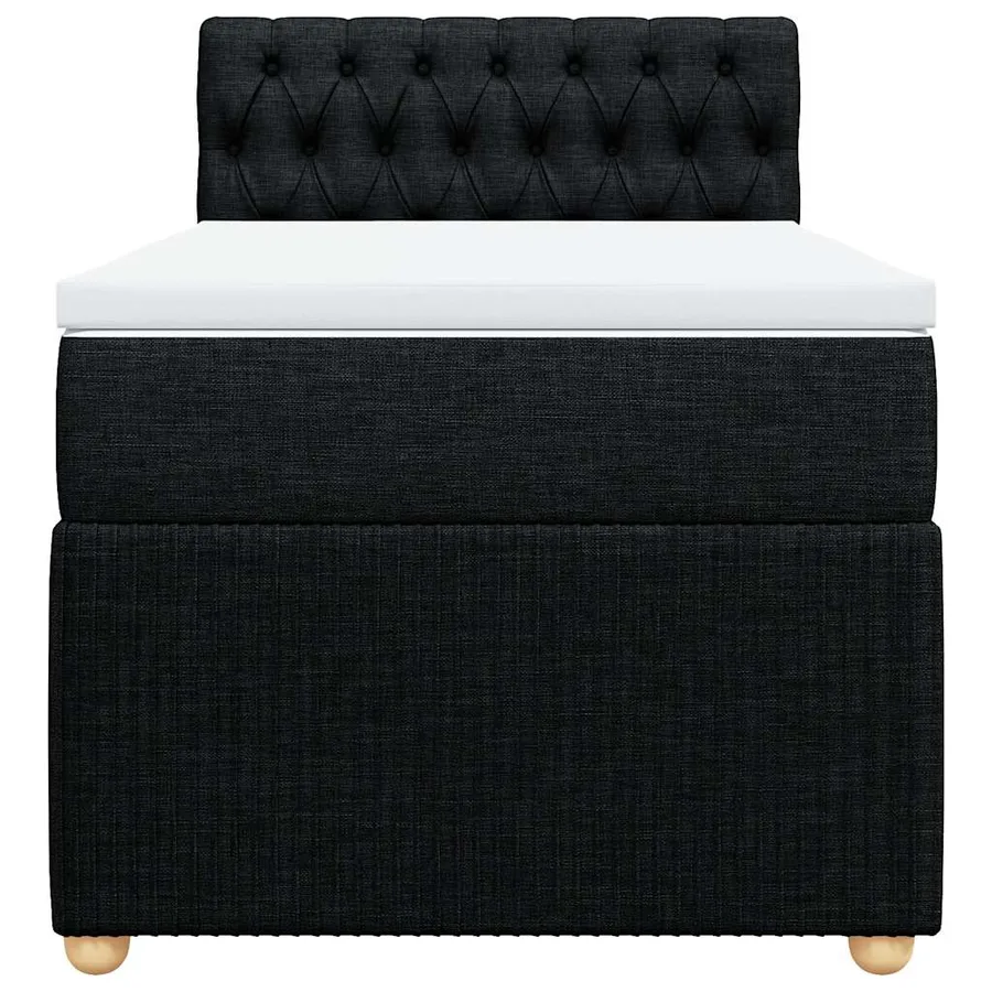 Sommier à lattes de lit avec matelas Noir 90x200 cm Tissu - 6
