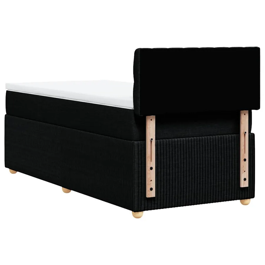 Sommier à lattes de lit avec matelas Noir 90x200 cm Tissu - 8
