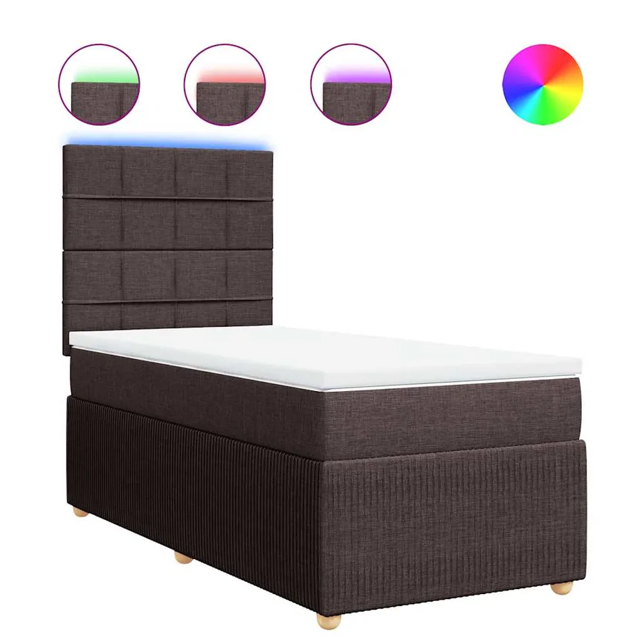 Sommier à lattes de lit avec matelas Marron foncé 100x200 cm - 2