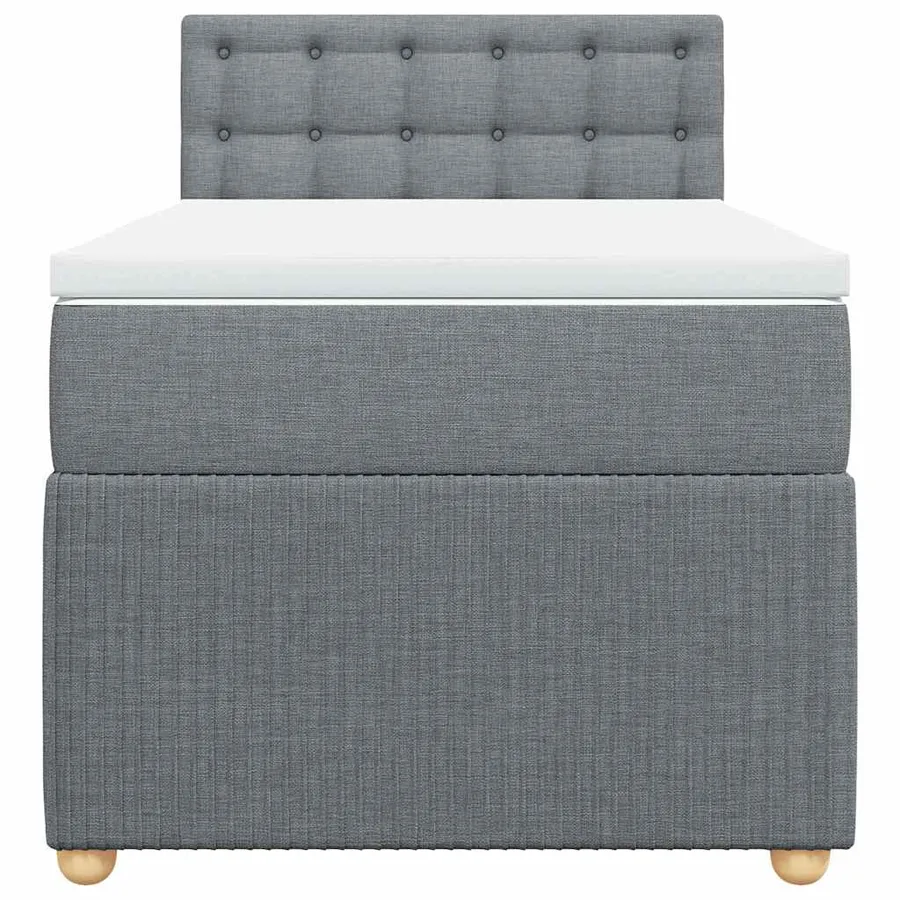 Sommier à lattes de lit avec matelas Gris clair 100x200cm Tissu - 6