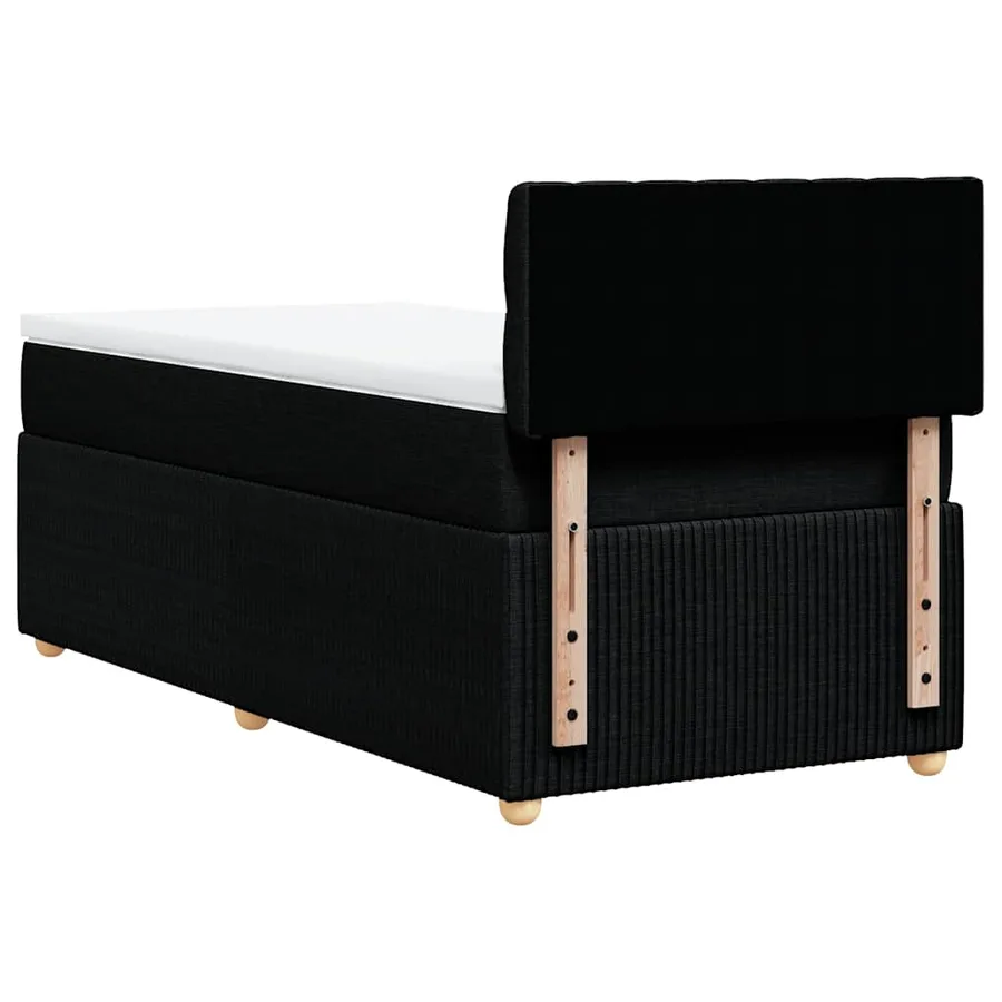 Sommier à lattes de lit avec matelas Noir 100x200 cm Tissu - 6